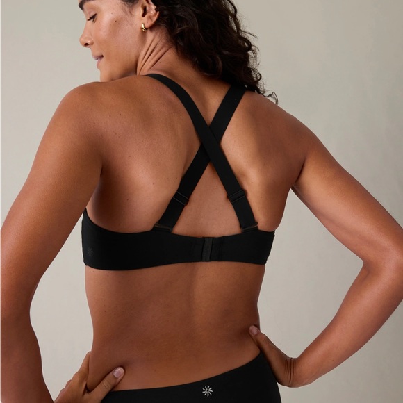 Athleta Square Neck V Black Bikini Top NWT - Picture 3 of 9